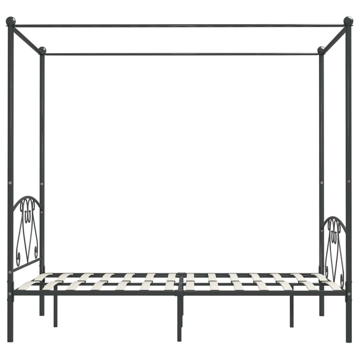 Cadru de pat cu baldachin, gri, 140 x 200 cm, metal - WALTI WALTI
