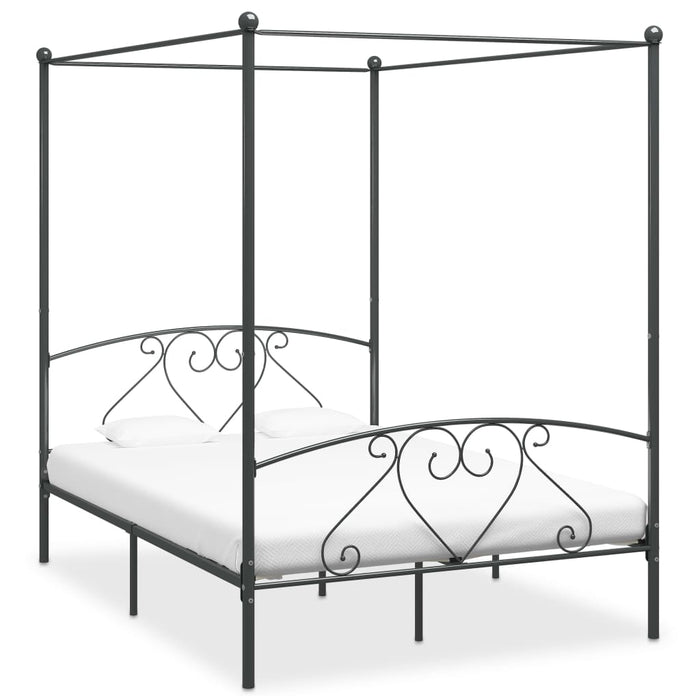 Cadru de pat cu baldachin, gri, 160 x 200 cm, metal - WALTI WALTI