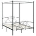 Cadru de pat cu baldachin, gri, 160 x 200 cm, metal - WALTI WALTI