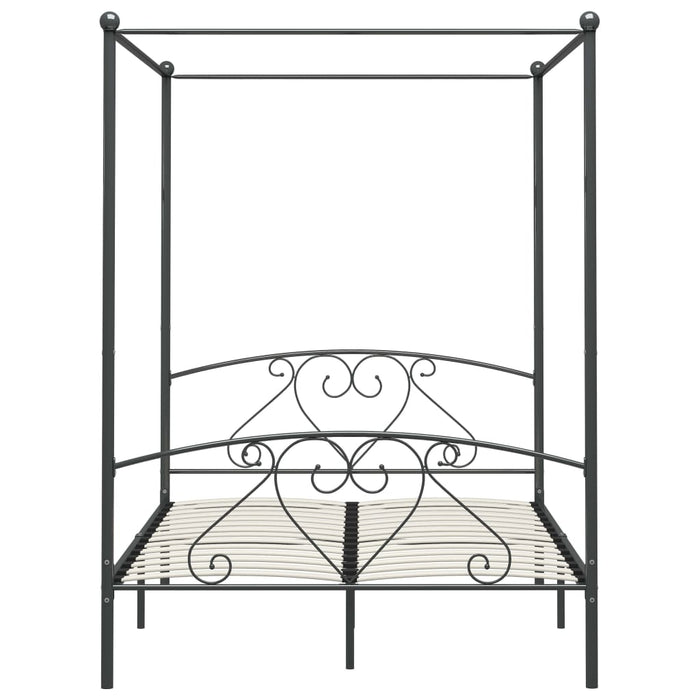 Cadru de pat cu baldachin, gri, 160 x 200 cm, metal - WALTI WALTI