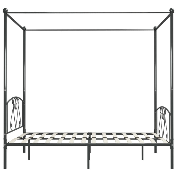 Cadru de pat cu baldachin, gri, 200 x 200 cm, metal WALTI