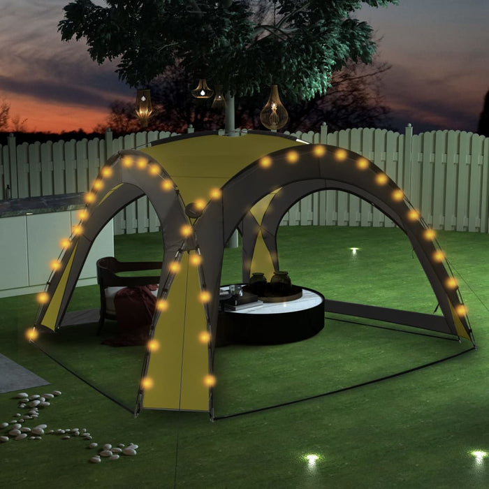 Cort petrecere cu LED & 4 pereți laterali, verde, 3,6x3,6x2,3 m - WALTI WALTI