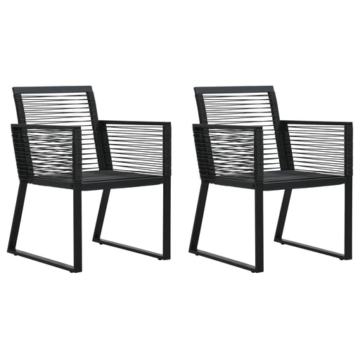 Scaune de grădină, 2 buc., negru, ratan PVC - WALTI WALTI