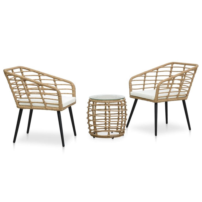 Set mobilier de bistro, 3 piese, stejar, poliratan - WALTI WALTI
