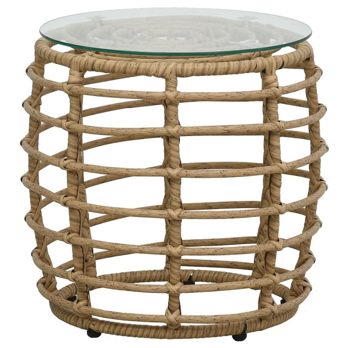 Set mobilier de bistro, 3 piese, stejar, poliratan - WALTI WALTI