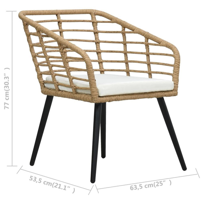 Set mobilier de bistro, 3 piese, stejar, poliratan - WALTI WALTI