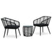 Set mobilier de bistro, 3 piese, negru, poliratan - WALTI WALTI