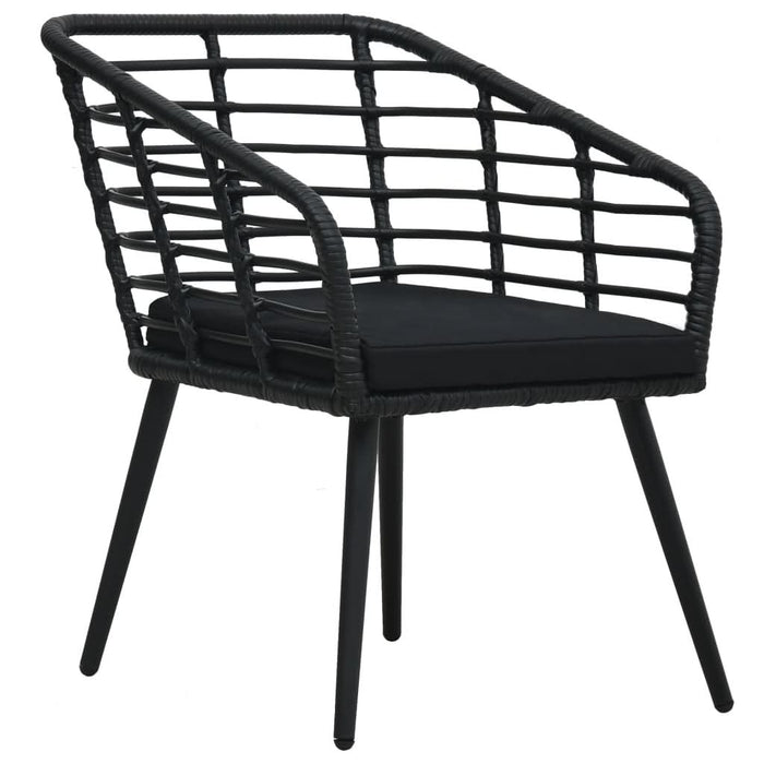 Set mobilier de bistro, 3 piese, negru, poliratan - WALTI WALTI