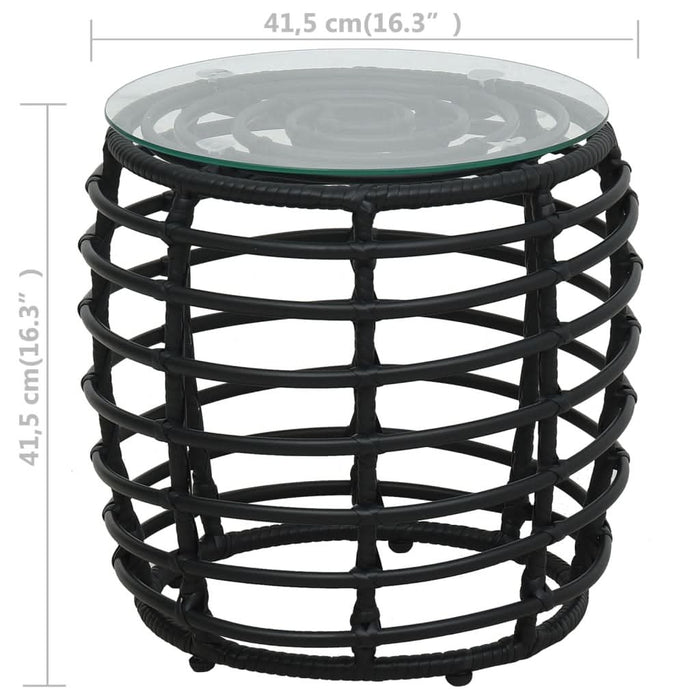 Set mobilier de bistro, 3 piese, negru, poliratan - WALTI WALTI