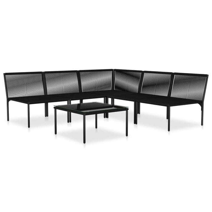 Set mobilier de grădină cu perne, 6 piese, negru, PVC - WALTI WALTI