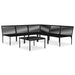 Set mobilier de grădină cu perne, 6 piese, negru, PVC - WALTI WALTI