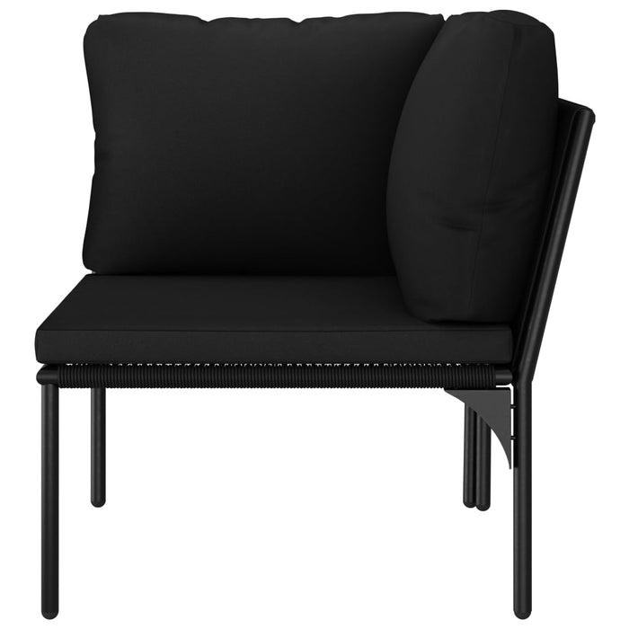 Set mobilier de grădină cu perne, 6 piese, negru, PVC - WALTI WALTI
