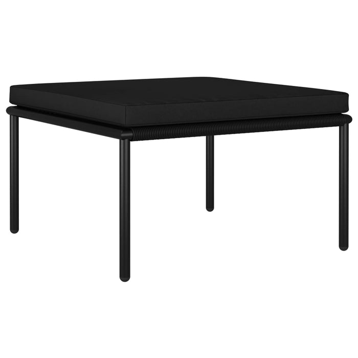 Set mobilier de grădină cu perne, 6 piese, negru, PVC WALTI