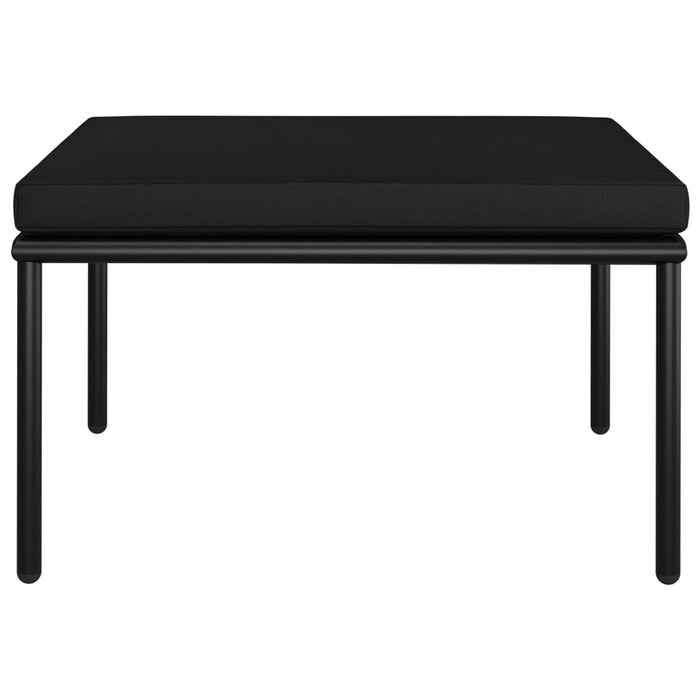 Set mobilier de grădină cu perne, 6 piese, negru, PVC WALTI