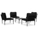 Set mobilier de grădină cu perne, 5 piese, negru, PVC - WALTI WALTI