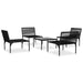 Set mobilier de grădină cu perne, 5 piese, negru, PVC - WALTI WALTI