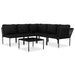 Set mobilier de grădină cu perne, 6 piese, negru, PVC - WALTI WALTI