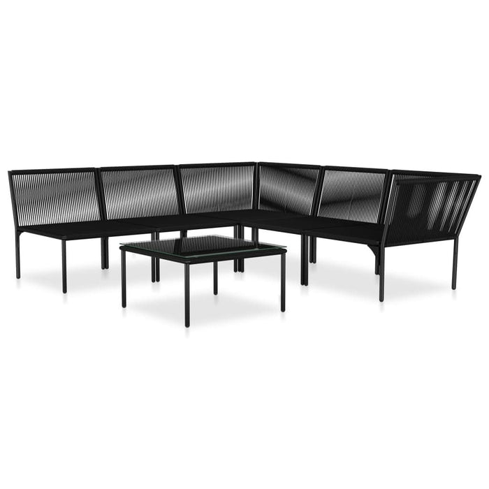 Set mobilier de grădină cu perne, 6 piese, negru, PVC - WALTI WALTI