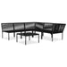 Set mobilier de grădină cu perne, 6 piese, negru, PVC - WALTI WALTI