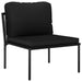 Set mobilier de grădină cu perne, 3 piese, negru, PVC - WALTI WALTI