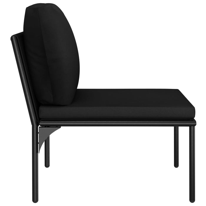 Set mobilier de grădină cu perne, 3 piese, negru, PVC - WALTI WALTI