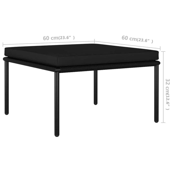 Set mobilier de grădină cu perne, 3 piese, negru, PVC - WALTI WALTI