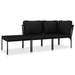 Set mobilier de grădină cu perne, 3 piese, negru, PVC - WALTI WALTI