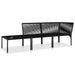 Set mobilier de grădină cu perne, 3 piese, negru, PVC - WALTI WALTI