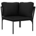 Set mobilier de grădină cu perne, 3 piese, negru, PVC - WALTI WALTI