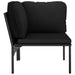 Set mobilier de grădină cu perne, 3 piese, negru, PVC - WALTI WALTI