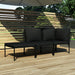 Set mobilier de grădină cu perne, 3 piese, negru, PVC - WALTI WALTI