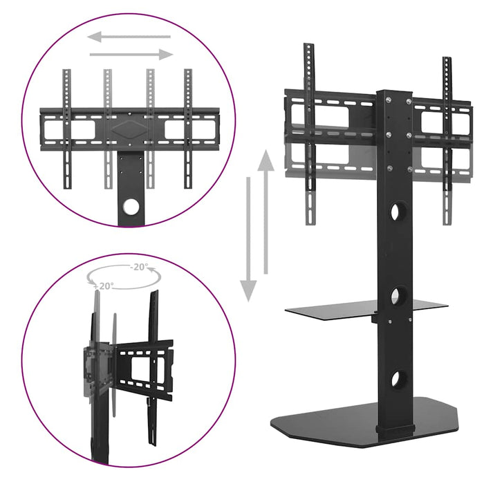 Suport TV de podea pivotant, VESA 600x400 mm, cu raft WALTI