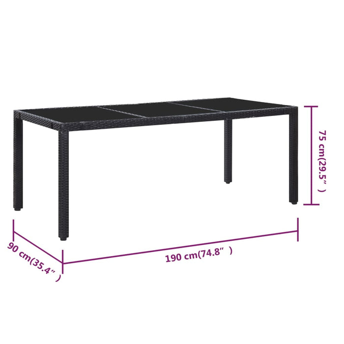 Set mobilier de exterior, 9 piese, negru, poliratan - WALTI WALTI