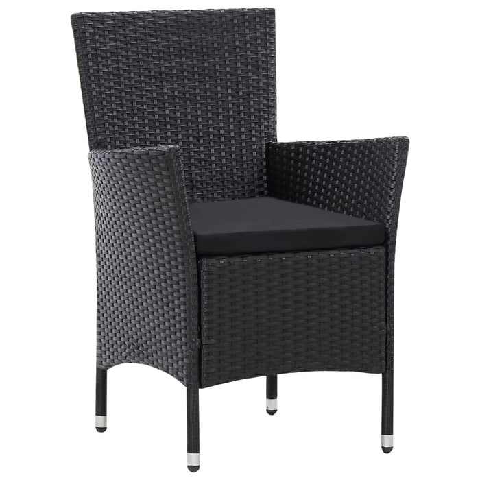 Set mobilier de exterior, 9 piese, negru, poliratan - WALTI WALTI