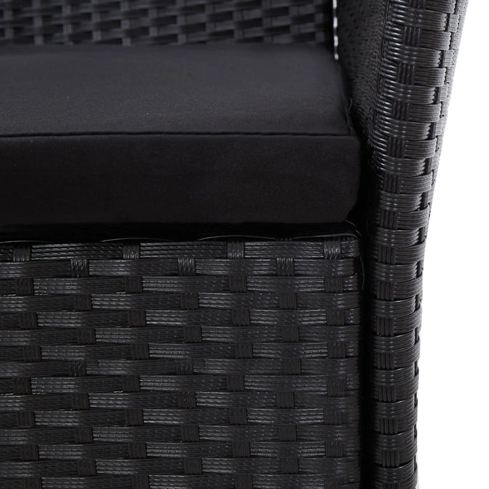 Set mobilier de exterior, 9 piese, negru, poliratan - WALTI WALTI