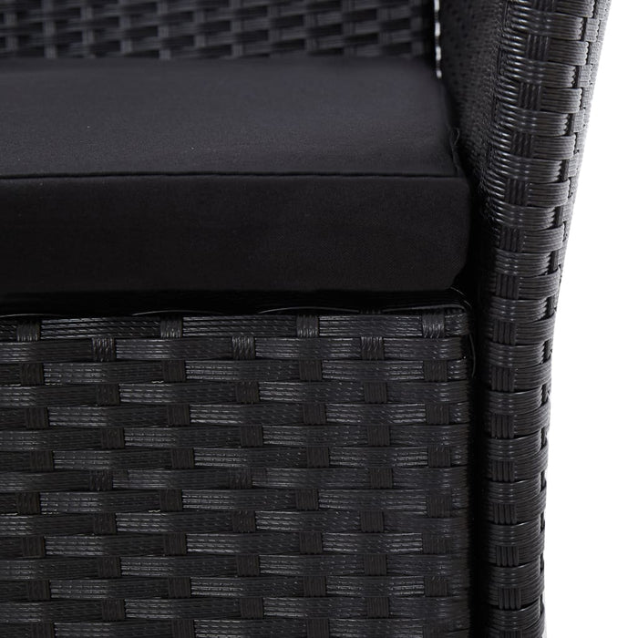 Set mobilier de grădină, 7 piese, negru, poliratan - WALTI WALTI