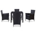 Set de mobilier de exterior, 5 piese, negru, poliratan - WALTI WALTI