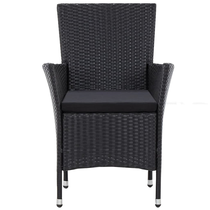Set de mobilier de exterior, 5 piese, negru, poliratan - WALTI WALTI