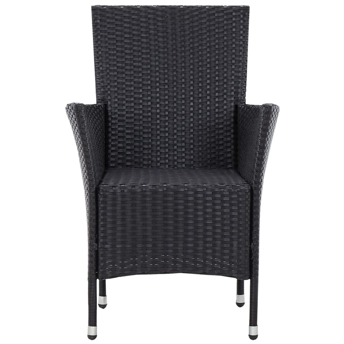Set de mobilier de exterior, 5 piese, negru, poliratan - WALTI WALTI