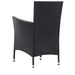 Set de mobilier de exterior, 5 piese, negru, poliratan - WALTI WALTI