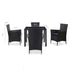 Set de mobilier de exterior, 5 piese, negru, poliratan - WALTI WALTI