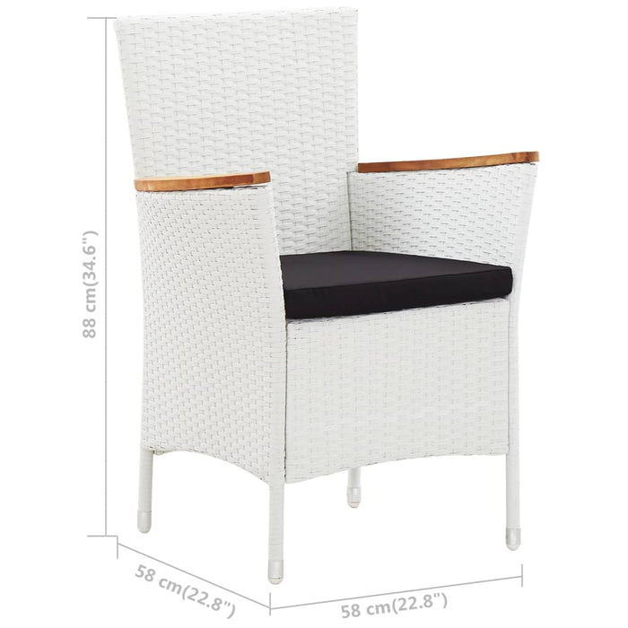 Set mobilier de grădină, 9 piese, alb, poliratan - WALTI WALTI