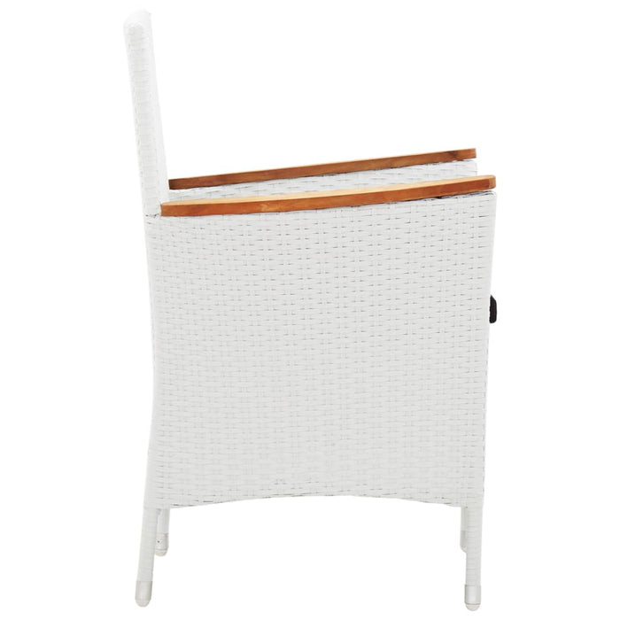 Set mobilier de grădină, 9 piese, alb, poliratan - WALTI WALTI