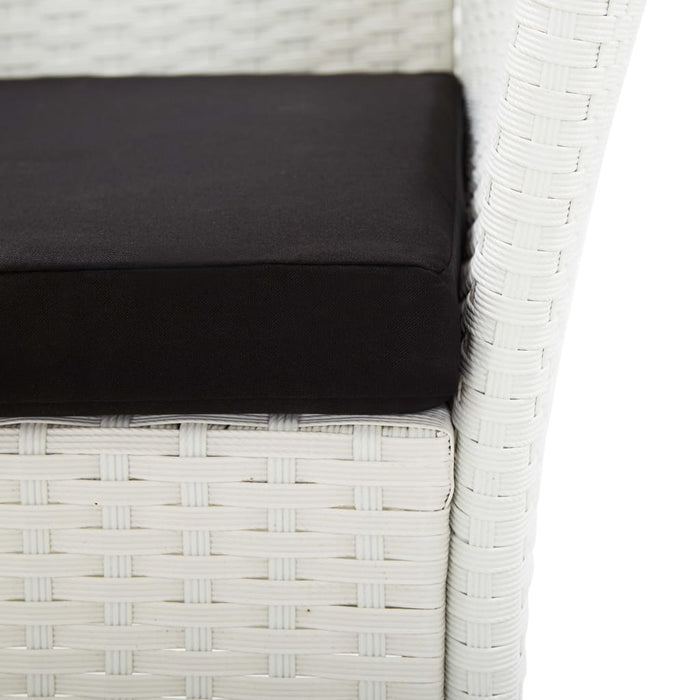 Set mobilier de exterior, 7 piese, alb, poliratan WALTI