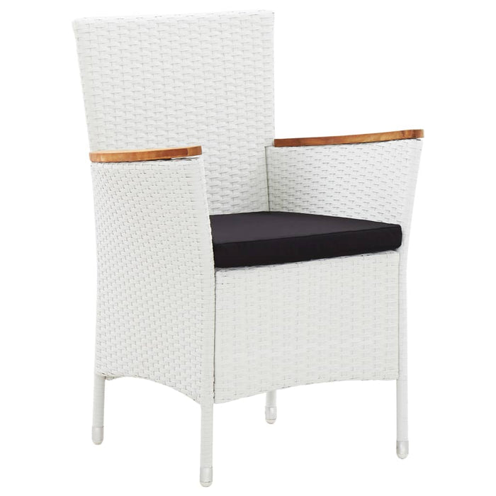 Set mobilier de exterior, 7 piese, alb, poliratan WALTI