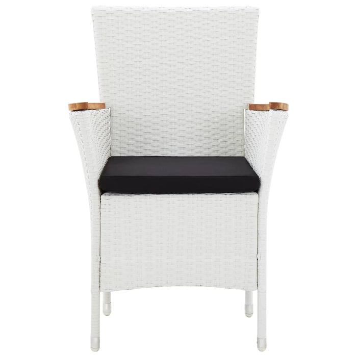 Set mobilier de exterior, 7 piese, alb, poliratan WALTI