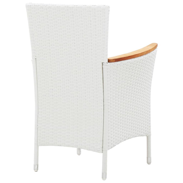 Set mobilier de exterior, 7 piese, alb, poliratan WALTI