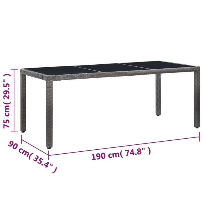 Set mobilier de grădină, 9 piese, gri, poliratan - WALTI WALTI