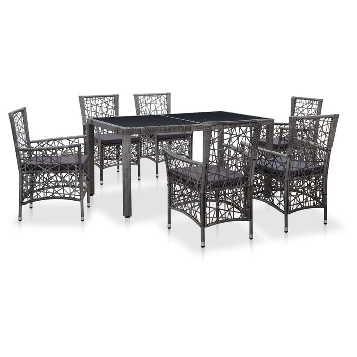 Set mobilier de exterior, 7 piese, gri, poliratan - WALTI WALTI