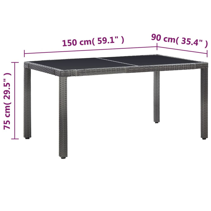 Set mobilier de exterior, 7 piese, gri, poliratan - WALTI WALTI